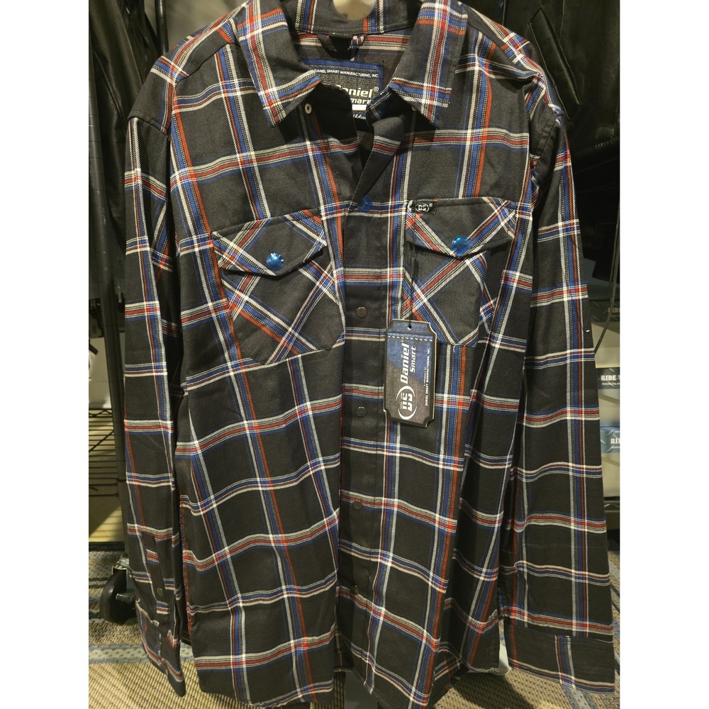 DS Daniel Smart DS4680 Flannel Shirt Black XL NWT